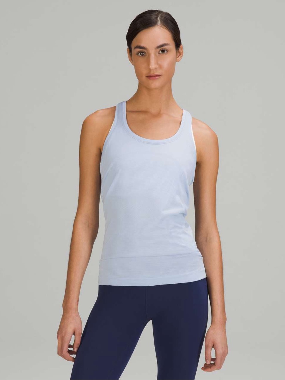 054. Lululemon Swiftly Tech Racerback Tank Top 2.0 Blue Linen size 8